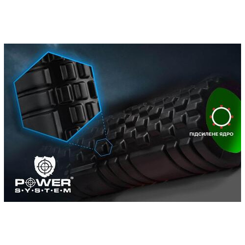 Масажний ролик Power System Fitness Foam Roller PS-4050 Black/Green фото №6
