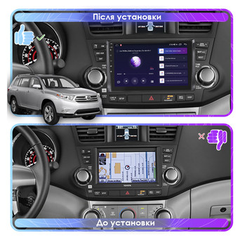 Штатна магнітола Lesko для Toyota Highlander III (U50) 2013-2016 IPS 10 2/32Gb CarPlay 4G Wi-Fi GPS Prime фото №3