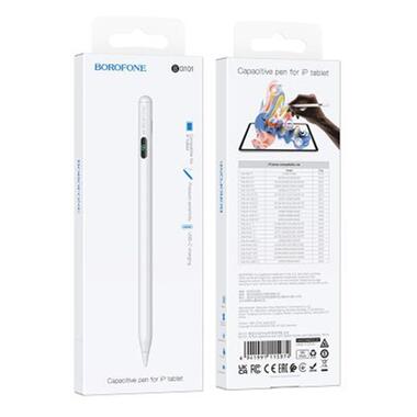 Стилус Borofone BG101 Active capacitive pen with digital display for iP White  фото №2