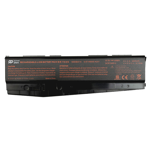 Акумулятори PowerPlant для ноутбуків Clevo N850HC (N850BAT-6) 10.8V 4400mAh фото №1
