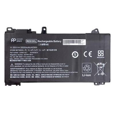 Акумулятор для ноутбука PowerPlant HP ProBook 450 G6 (RE03XL) 11.55V 3500mAh (NB461639) фото №1