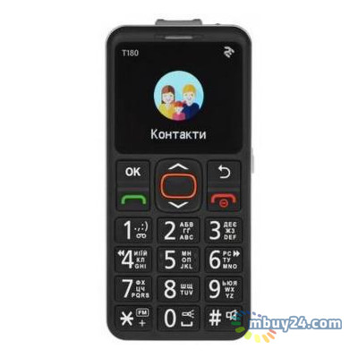 Мобільний телефон 2E T180 Single Sim Black (708744071125) фото №1