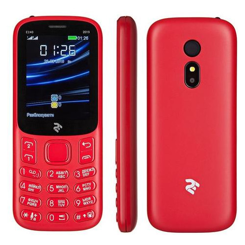 Мобільний телефон 2E E240 2019 Dual Sim Red (680576170019) фото №1