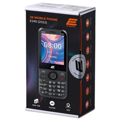 Мобільний телефон 2E E240 2022 2SIM Black (688130245159) фото №9