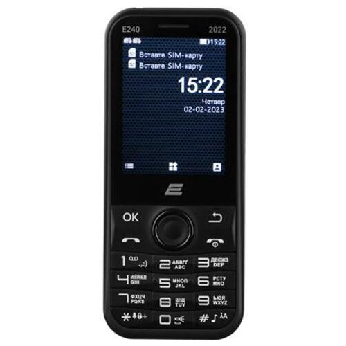 Мобільний телефон 2E E240 2022 2SIM Black (688130245159) фото №1