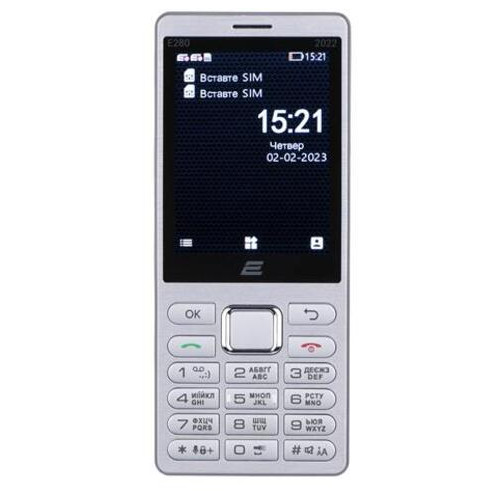 Мобільний телефон 2E E280 2022 2SIM Silver (688130245227) фото №1