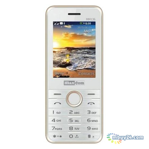 Мобільний телефон Maxcom MM136 Dual Sim White-Gold (5908235973500) фото №1
