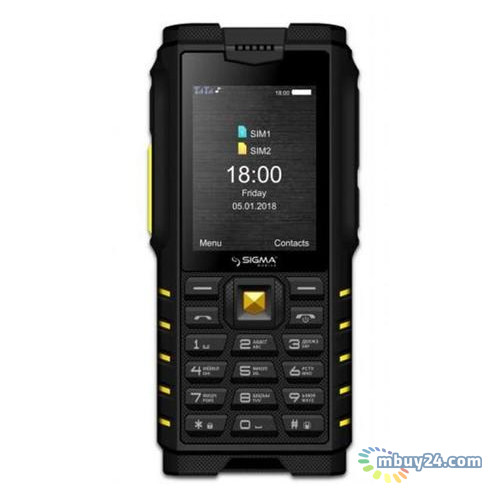 Мобільний телефон Sigma mobile X-treme DZ68 Dual Sim Black/Yellow (4827798466322) фото №1