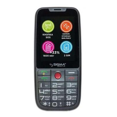 Мобильный телефон Sigma Comfort 50 Elegance 3 (1600 mAh) Grey (4827798233726) *CN фото №1