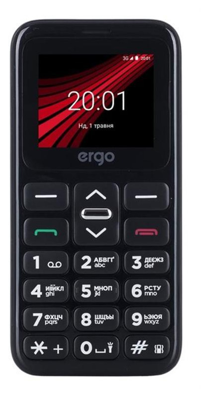 Мобільний телефон Ergo F186 Solace Dual Sim Black фото №1