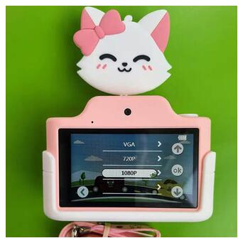 Дитяча фотокамера із сенсорним дисплеєм Epik Baby Photo Camera Cat pink/white фото №20