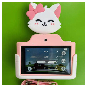 Дитяча фотокамера із сенсорним дисплеєм Epik Baby Photo Camera Cat pink/white фото №15