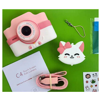 Дитяча фотокамера із сенсорним дисплеєм Epik Baby Photo Camera Cat pink/white фото №22