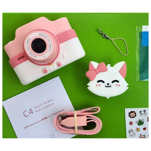 Дитяча фотокамера із сенсорним дисплеєм Epik Baby Photo Camera Cat pink/white фото №28