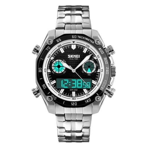 Спортивний чоловічий наручний годинник Skmei Silver 1204 фото №2