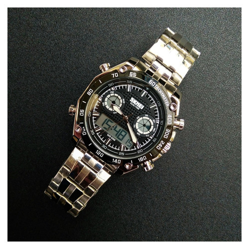 Спортивний чоловічий наручний годинник Skmei Silver 1204 фото №7