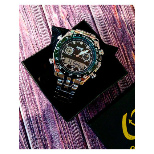 Спортивний чоловічий наручний годинник Skmei Silver 1204 фото №3