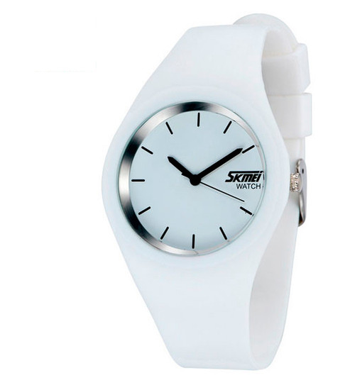 Чоловічий спортивний водостійкий годинник Skmei Rubber White 9068C фото №5