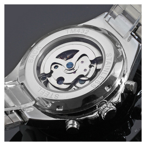 Чоловічий класичний механічний годинник Winner Action Silver 1535 фото №7