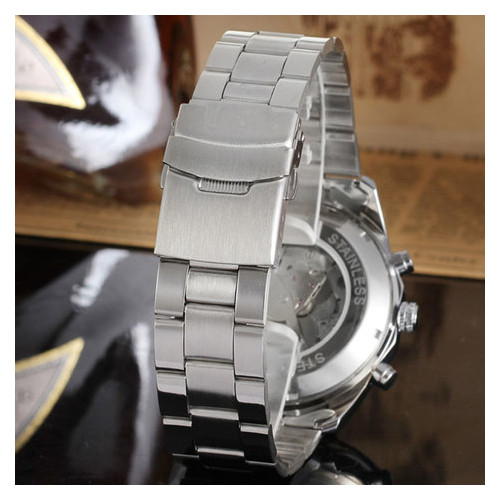 Чоловічий класичний механічний годинник Winner Titanium Silver 1038 фото №5
