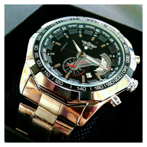 Чоловічий класичний механічний годинник Winner Titanium Silver 1038 фото №11