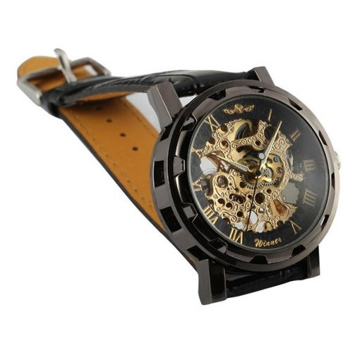 Чоловічий годинник скелетон механічний Winner Chocolate 7231 фото №3
