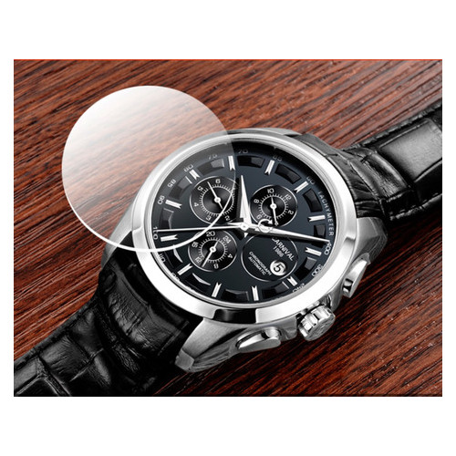 Чоловічий класичний механічний годинник Carnival Genius Black 8705 фото №9