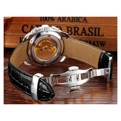 Чоловічий класичний механічний годинник Carnival Genius Black 8705 фото №5