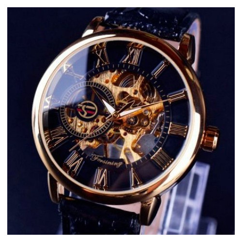 Чоловічий класичний механічний годинник Forsining Rich Black 1120 фото №11