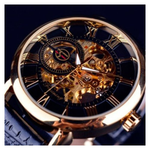 Чоловічий класичний механічний годинник Forsining Rich Black 1120 фото №12