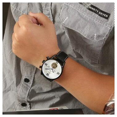 Чоловічий наручний годинник Forsining 16556 (Чорний) фото №4
