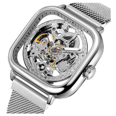 Чоловічий наручний годинник Forsining 8181 (Сріблястий) фото №5