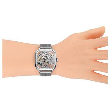 Чоловічий наручний годинник Forsining 8181 (Сріблястий) фото №4