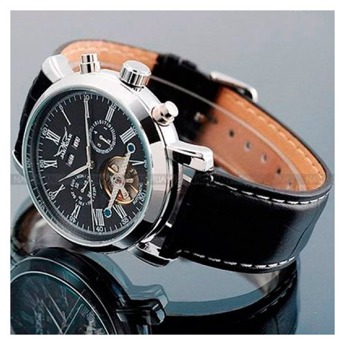 Чоловічий класичний механічний годинник Jaragar Silver Star 1009 з автопідзаводом і датою фото №6