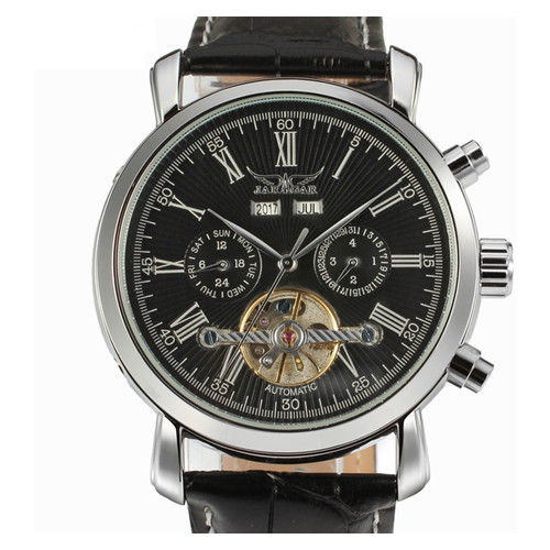 Чоловічий класичний механічний годинник Jaragar Silver Star 1009 з автопідзаводом і датою фото №2