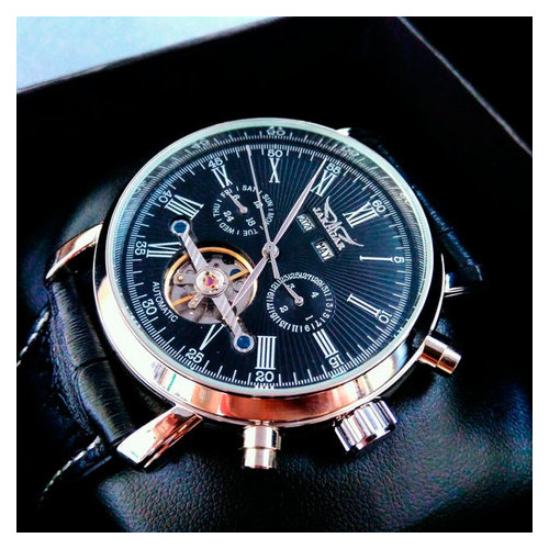 Чоловічий класичний механічний годинник Jaragar Silver Star 1009 з автопідзаводом і датою фото №4