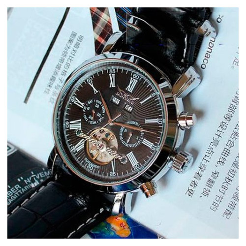 Чоловічий класичний механічний годинник Jaragar Silver Star 1009 з автопідзаводом і датою фото №8