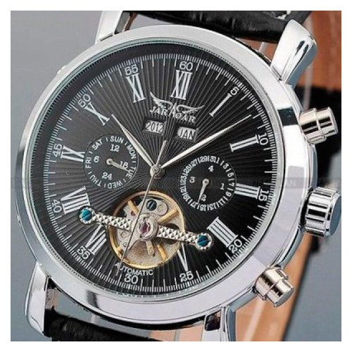 Чоловічий класичний механічний годинник Jaragar Silver Star 1009 з автопідзаводом і датою фото №3