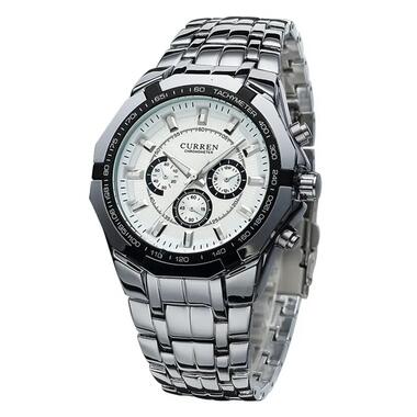 Чоловічий наручний годинник Curren 8084 (Сріблястий) фото №5