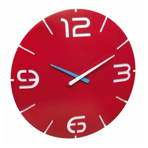 Настінний годинник TFA CONTOUR, червоний/білий, d350x35 мм (60304705) фото №1