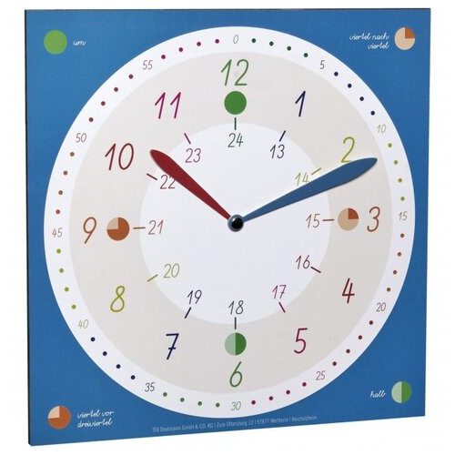 Годинники настінні дитячі з навчальним годинником TFA TICK TACK, синій, d308x44 мм (6030580691) фото №2