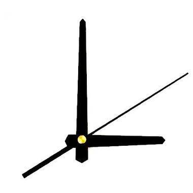 Стрілки для годинника, годинникового механізму комплект з 3 стрілок, чорні прямі фото №1