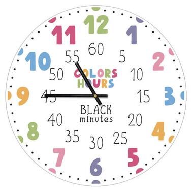 Годинники настінні круглі, 36 см Colors hours Black minutes CHR_P_20A035 фото №1