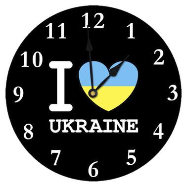 Годинники настінні круглі, 36 см Люблю Україну CHR_K_UKR016 фото №1