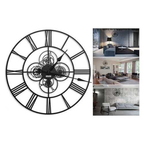Годинник настінний в стиле лофт черные Weiser WARSZAWA (60 см) фото №2