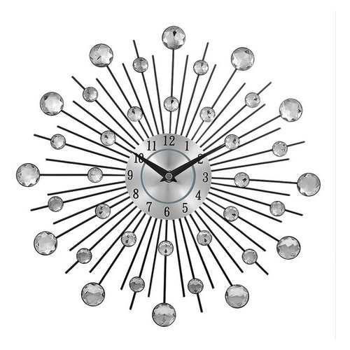 Настінний годинник метал стрази Ti-time Сонце (33х33 см) Best Time фото №1