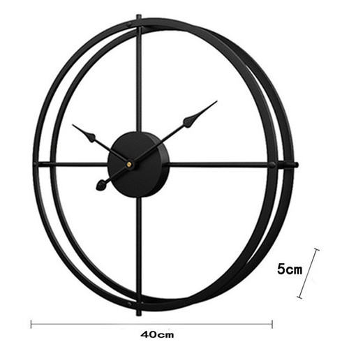 Настінний годинник Ti-time металевий в стилі лофт чорний (50 см) фото №4