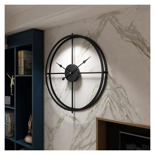 Настінний годинник Ti-time металевий в стилі лофт чорний (50 см) фото №2