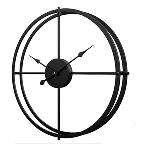 Настінний годинник Ti-time металевий в стилі лофт чорний (50 см) фото №1