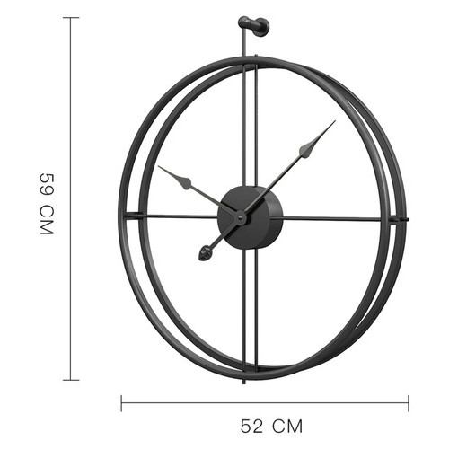 Настінний годинник Ti-time металевий лофт чорний (55х52 см) фото №3